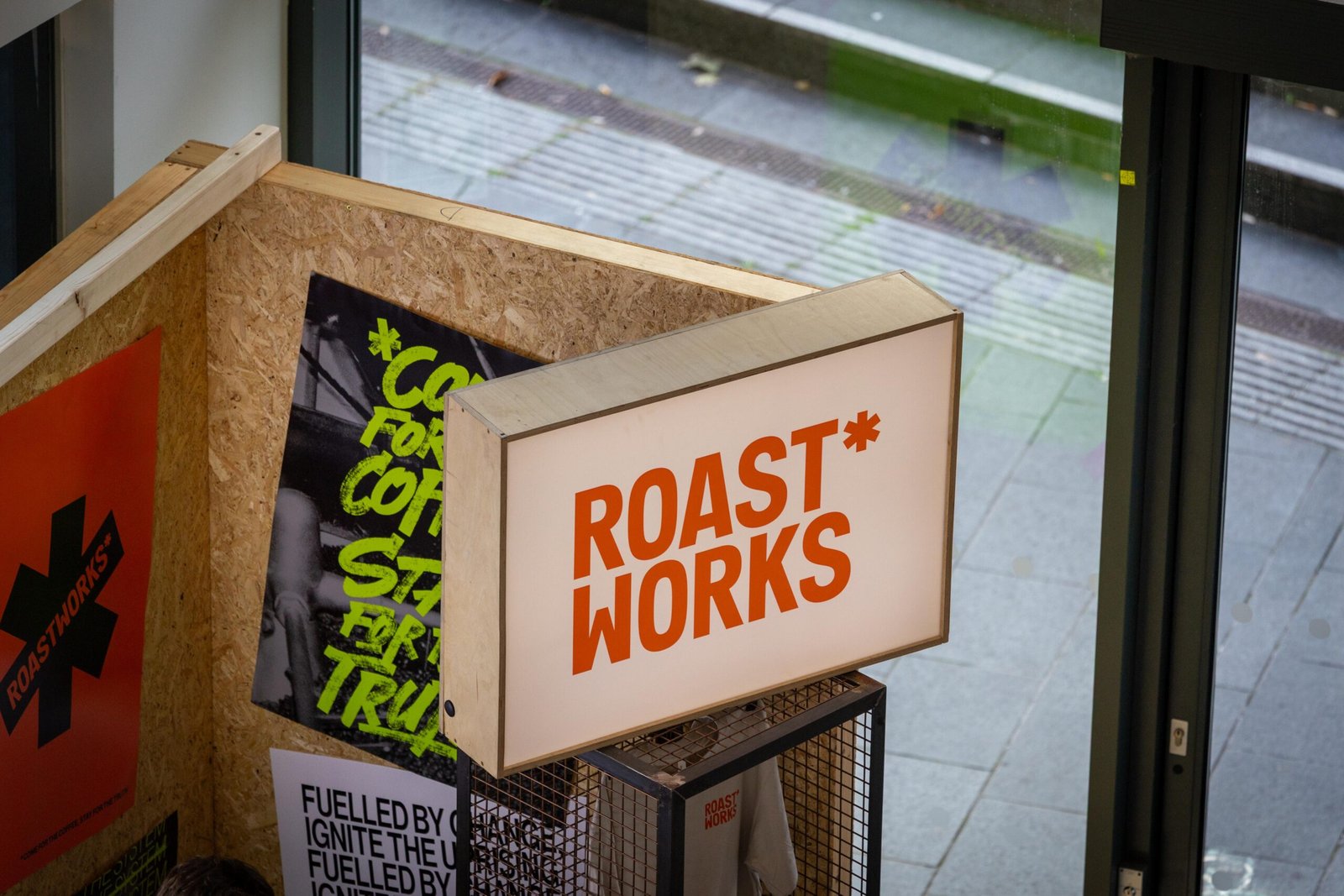 The Roastworks Coffee Co. illuminated stand sign at Bristol Coffee Festival